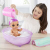 Oreilles de chaton dans un emmaillotement violet Baby Born Surprise Bathtub Surprise.