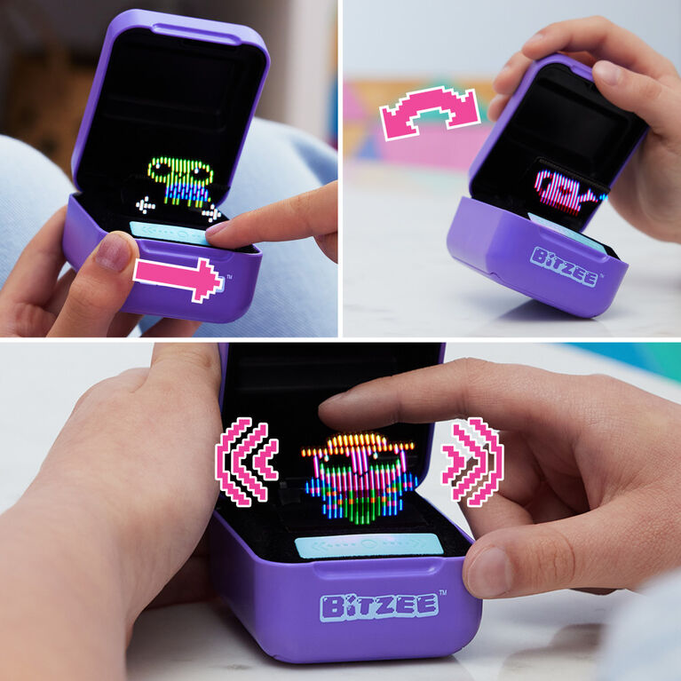 Bitzee, jouet animal numérique interactif et boîtier avec 15 animaux à l'intérieur, animaux électroniques virtuels qui réagissent au toucher