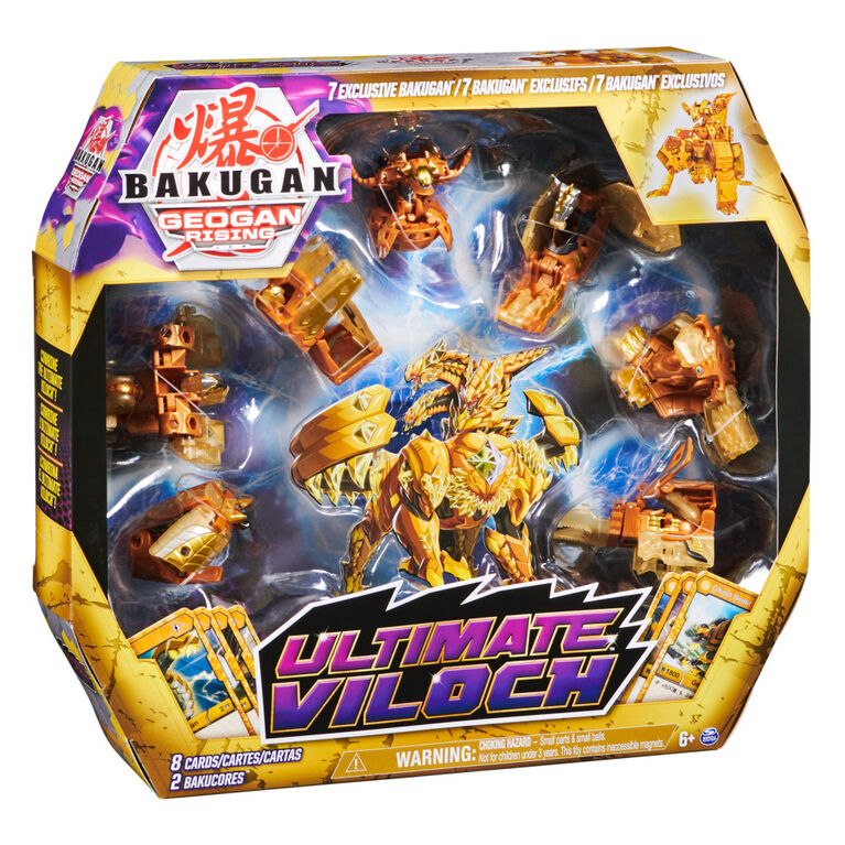 Bakugan Ultimate Viloch, 7-in-1 Exclusive Bakugan, Includes BakuCores and Trading Cards, Geogan Rising Collectible Action Figure