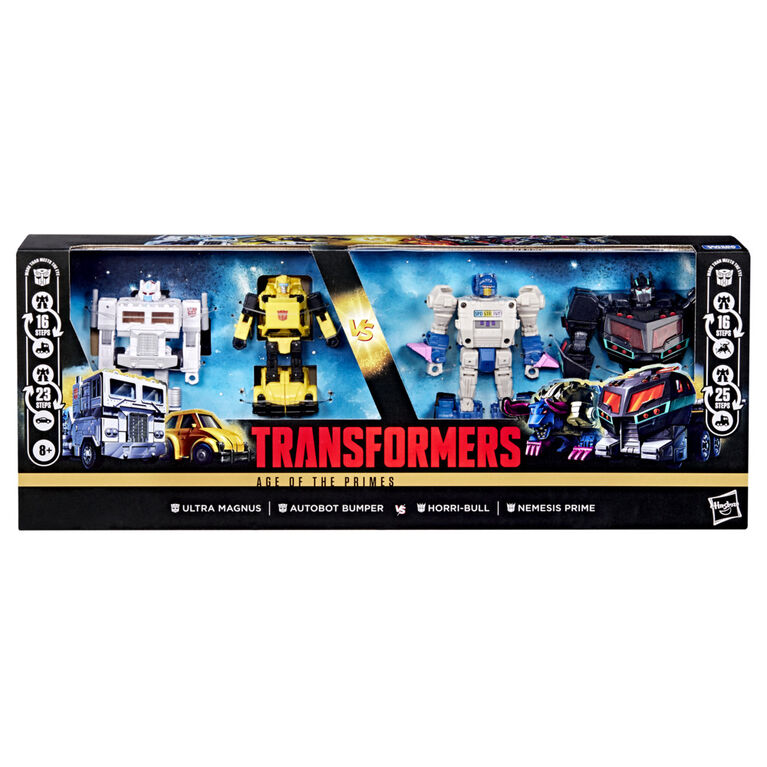 Transformers Age of the Primes Autobots contre Decepticons, pack de 4 figurines