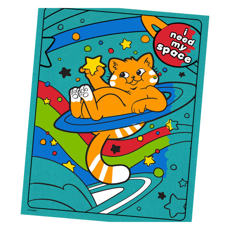 Ensemble feuilles et marqueurs Néon Crayola - <br>Chats cosmiques