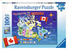 Ravensburger - Carte du Canada casse-têtes 100pc