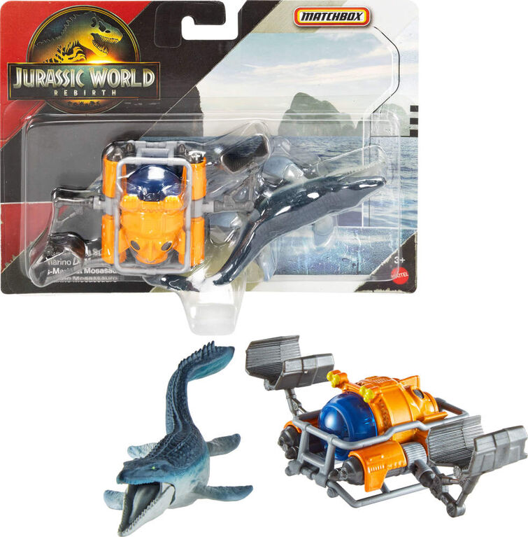Matchbox Jurassic World Dino Transporter, Toy Car or Truck & 1-2 Mini Dinosaurs (Styles May Vary)