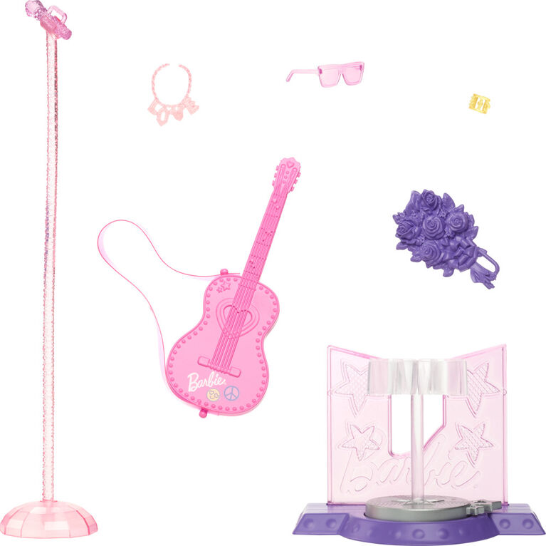 Barbie 65th Anniversary Careers Pop Star Doll & 10 Accessories Including Stage with Movement Feature