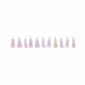 Guirlande De Pompons En Feuille Irisee 9Ft - Unicorn