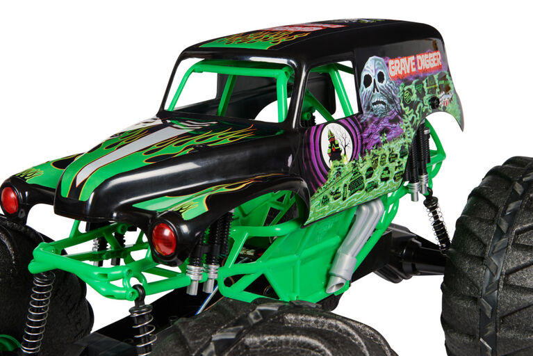 Monster Jam, Official Mega Grave Digger All-Terrain Remote Control Monster Truck, Over 2 Ft. Tall, 1:6 Scale