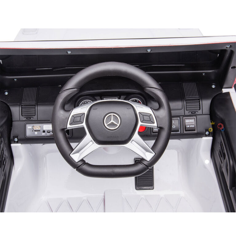 Kidsvip 12V Mercedes 6X6 W/ Rc- Whitee - English Edition