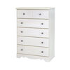 Country Poetry 5-Drawer Chest- White Wash