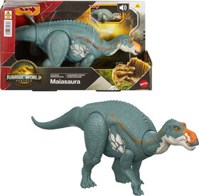 Jurassic World Rebirth Wild Roar Maiasaura Dinosaur Toy, Tail Controlled Attack Chomp & Sound