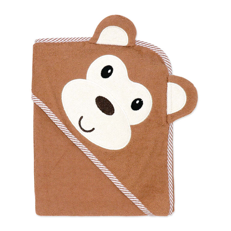 Baby Mode Signature Brown Monkey Hooded Towel and Mitt