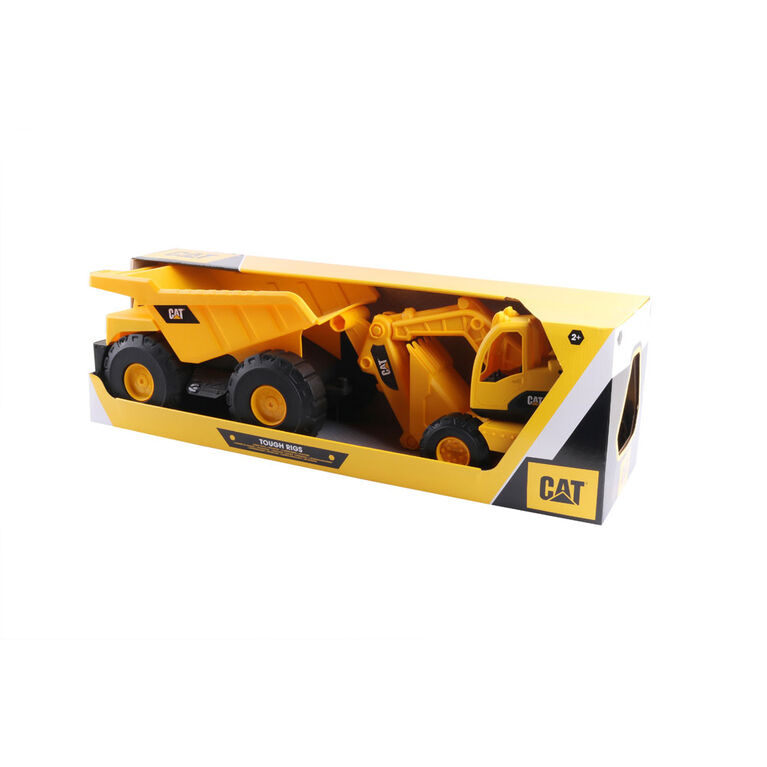 Cat Tough Rigs 2 Pack Dump Truck & Excavator