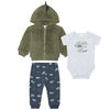 PL Baby - Ensemble 3 pièces à capuche - Dino olive 6M