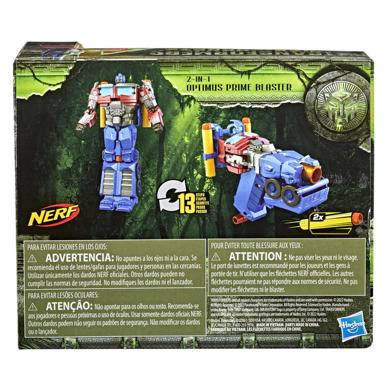Transformers Toys Transformers: Rise of the Beasts Movie 2-in-1 Optimus Prime Blaster, 7-inch