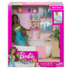 Poupée ​Barbie Bain pétillant et coffret de jeu, brunette, avec baignoire, chiot et plus encore
