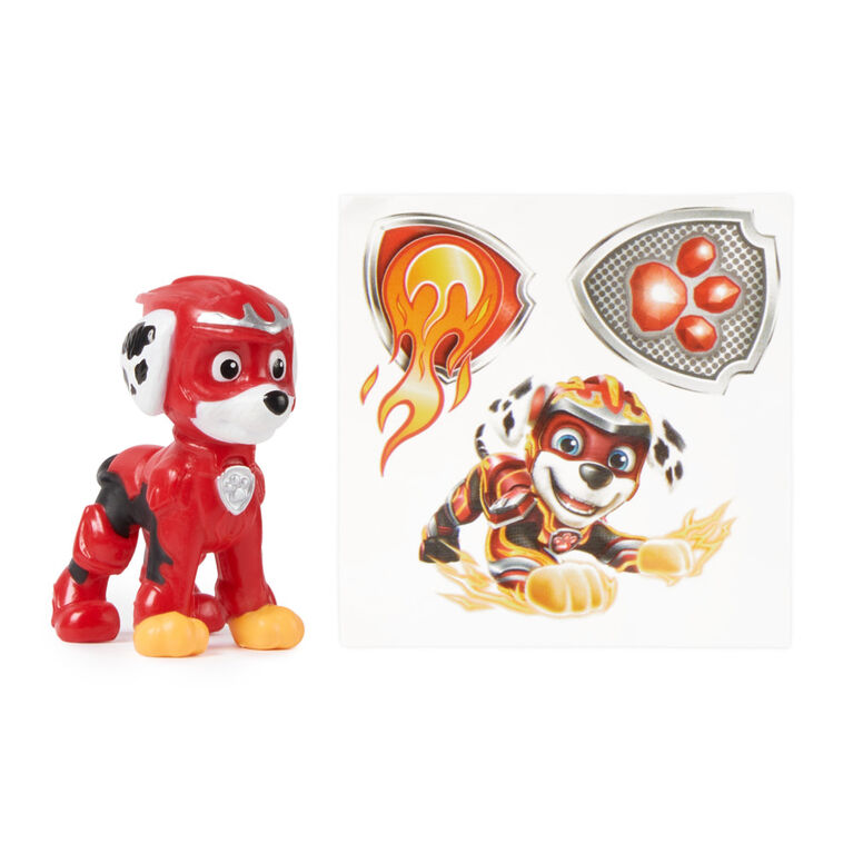 PAW Patrol : La Super Patrouille le film, Figurines Pup Squad, Marcus  Super-Chiots, Figurines à collectionner Pat'Patrouille