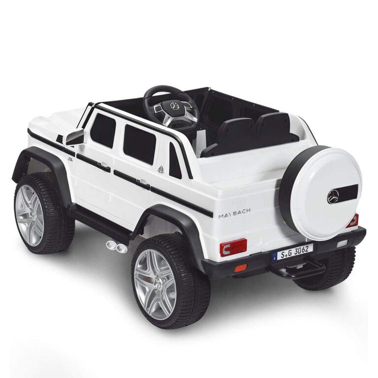 KidsVip 12V Kids and Toddlers Mercedes G650s Maybach 4WD Ride On Car w/Remote Control - White - English Edition