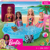 Barbie Doll, 11.5-inch Blonde, and Pool Playset with Slide and Accessories