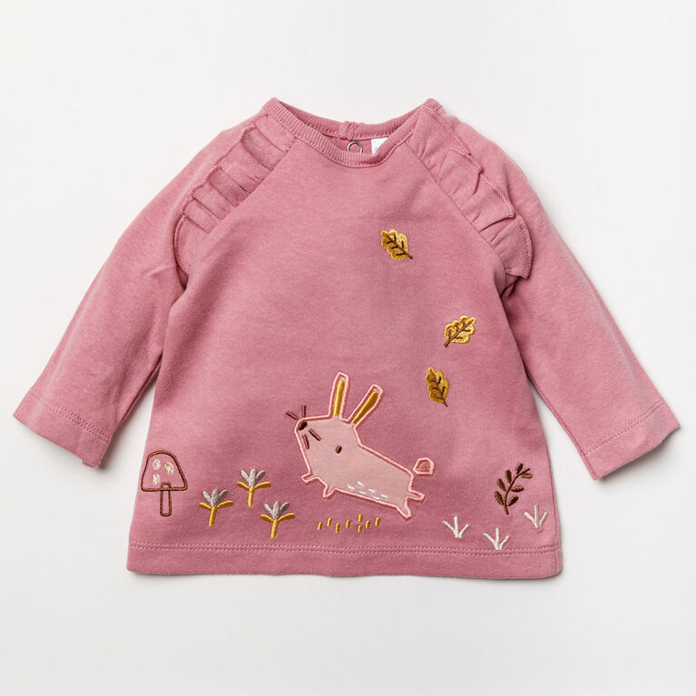 Home Grown Baby 3 Piece Jogger Set: Dusty Pink Woodland 