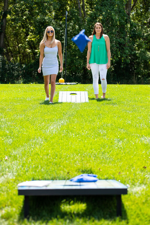 Led Cornhole Target Bean Toss Blue/White