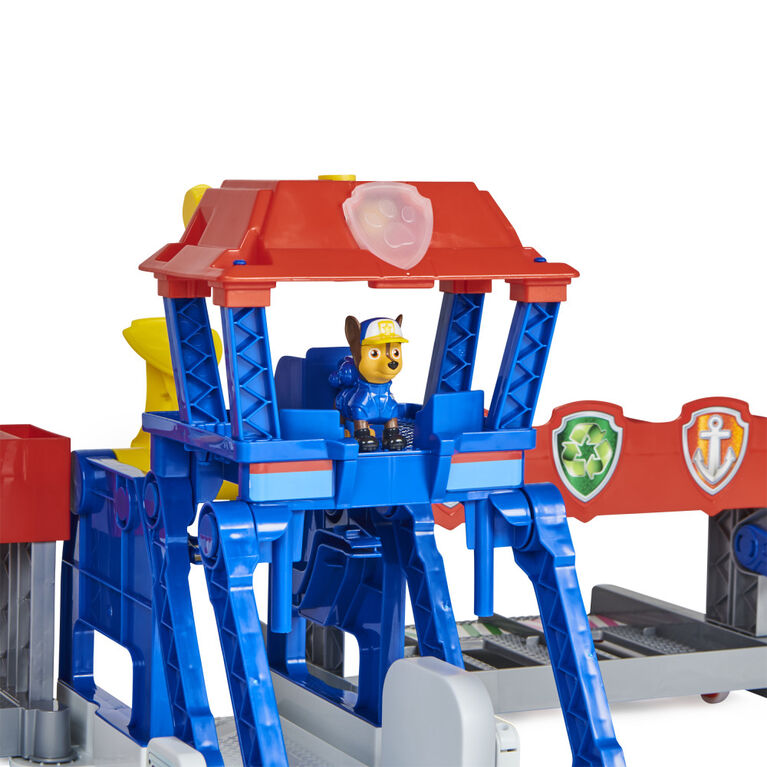 PAW Patrol, Big Truck Pups, Truck Stop HQ, Coffret de jeu transformable de 91,4 cm, figurines articulées, petites voitures, effets sonores et lumineux