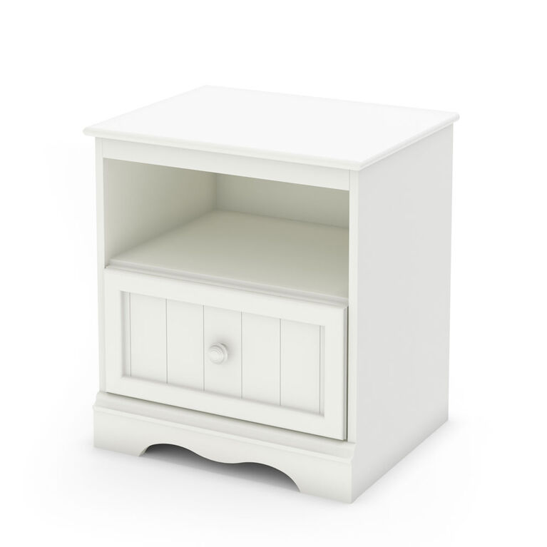 Savannah 1-Drawer Nightstand Pure White