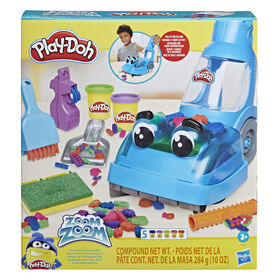 Play-Doh Zoom Zoom Vacuum and Cleanup Toy with 5 Cans of Modeling Compound, Non-Toxic