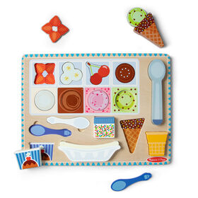Melissa & Doug - Wooden Magnetic Ice Cream Puzzle and Play set