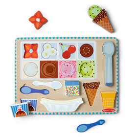 Melissa & Doug - Jeu de puzzle et de jeu de crème glacée magnétique en bois