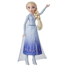 Disney La Reine des neiges 2, poupée mannequin Elsa aux longs cheveux blonds avec jupe et chaussures