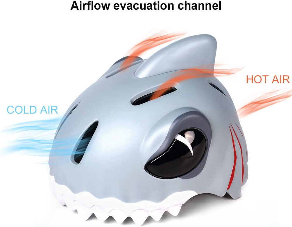 Animiles 3 D kids helmet Grey Shark one size fits ages 3 8 English Edition