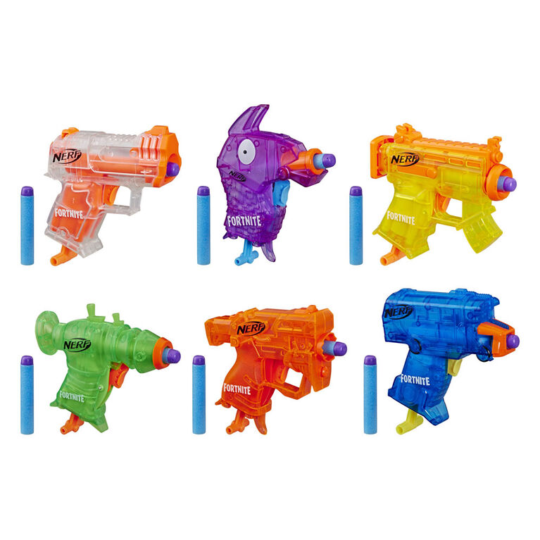 Nerf Fortnite Micro Ice Storm Collection -- Includes 6 Blasters and 12 Official Nerf Elite Darts