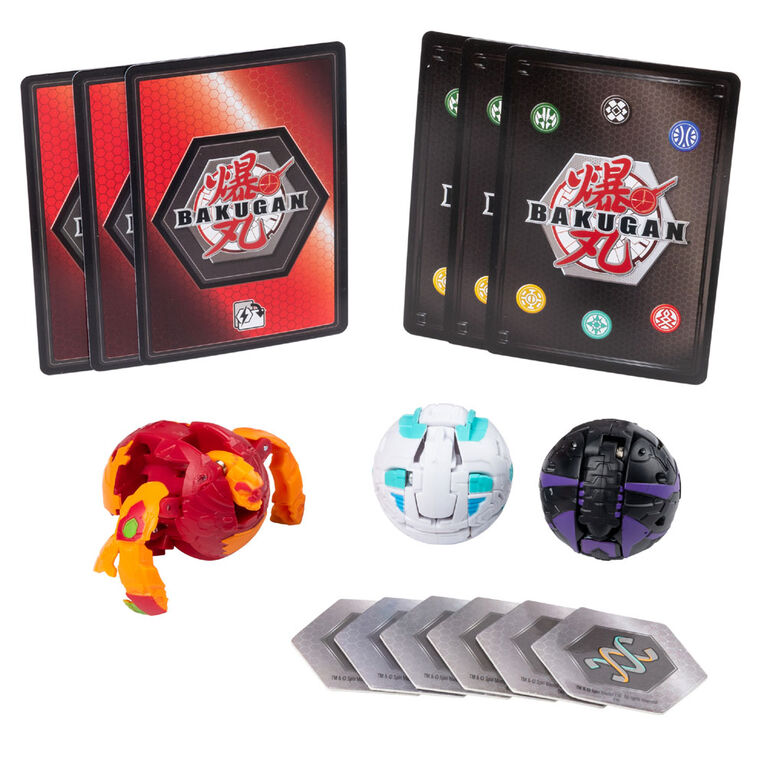 Bakugan Starter Pack 3-Pack, Pyrus Gorthion, Collectible Transforming Creatures