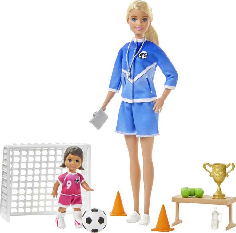 Barbie Soccer Coach Playset with 2 Dolls and Accessories