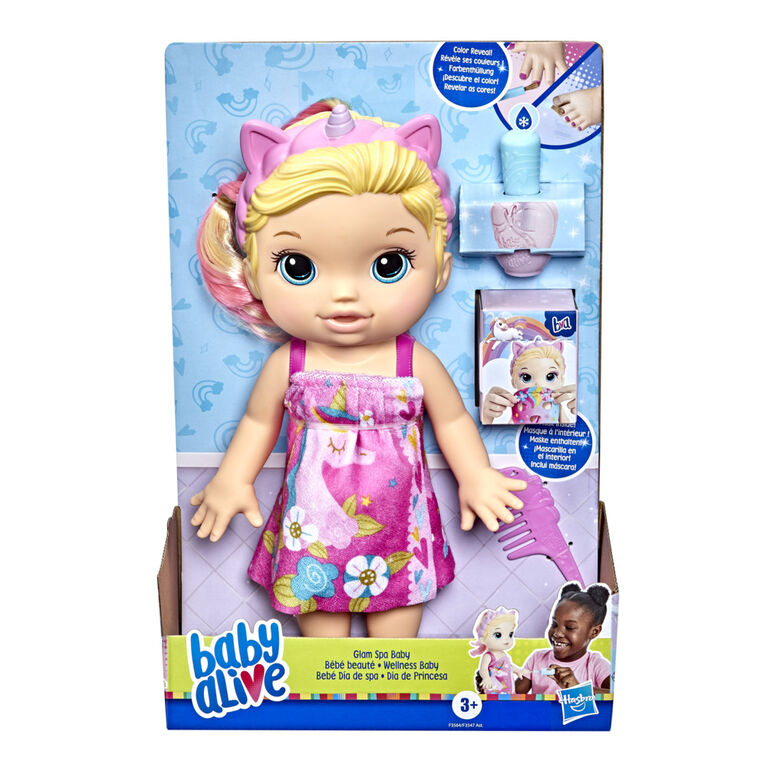 Baby Alive Glam Spa Baby Doll, Unicorn