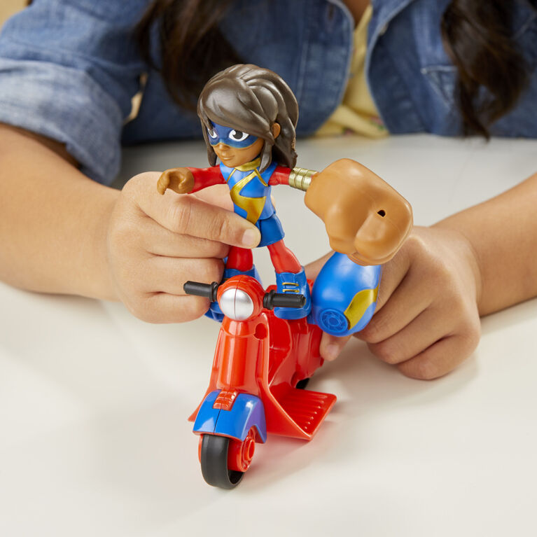 Marvel Spidey and His Amazing Friends Ms. Marvel Action Figure and Embiggen Bike Vehicle
