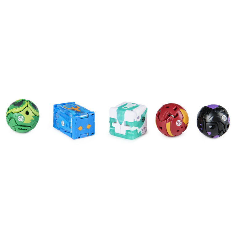 Bakugan Geogan Brawler 5-Pack, Exclusive Insectra and Arcleon Geogan and 3 Bakugan Collectible Action Figures