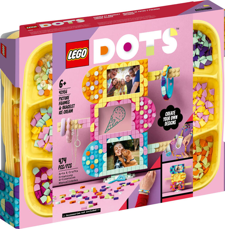 LEGO DOTS Cadres et bracelet Crème glacée 41956 Ensemble créatif de décoration artisanale (474 pièces)