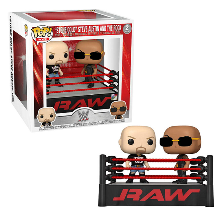Funko Pop! Moment WWE The Rock vs Stone Cold in Wrestling Ring