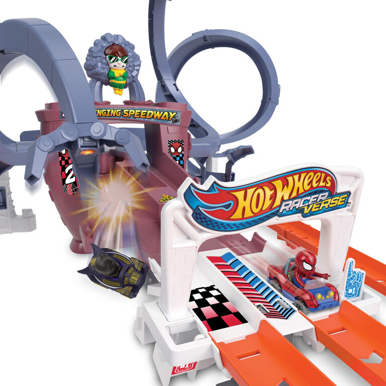 Hot Wheels-RacerVerse-Piste de Course Mobile de Spiderman-Coffret