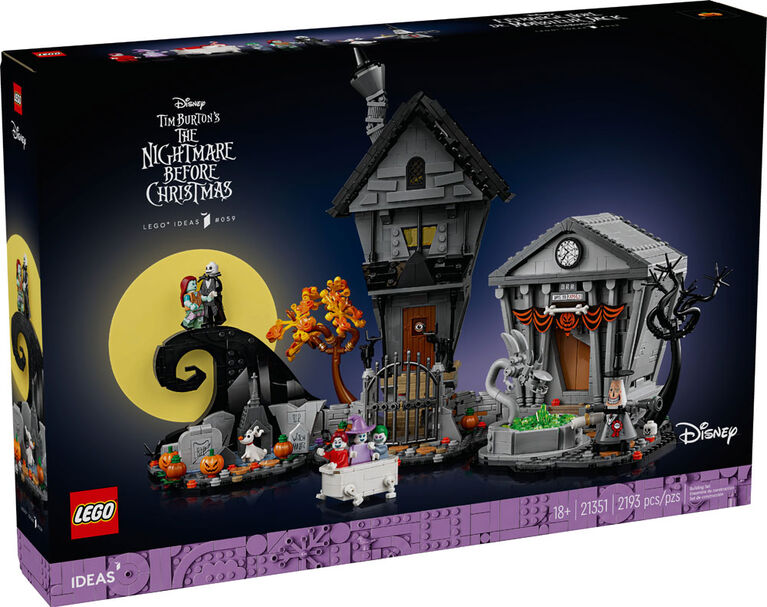 LEGO Ideas Disney Tim Burton's The Nightmare Before Christmas Set, Holiday Gift for Adults 21351