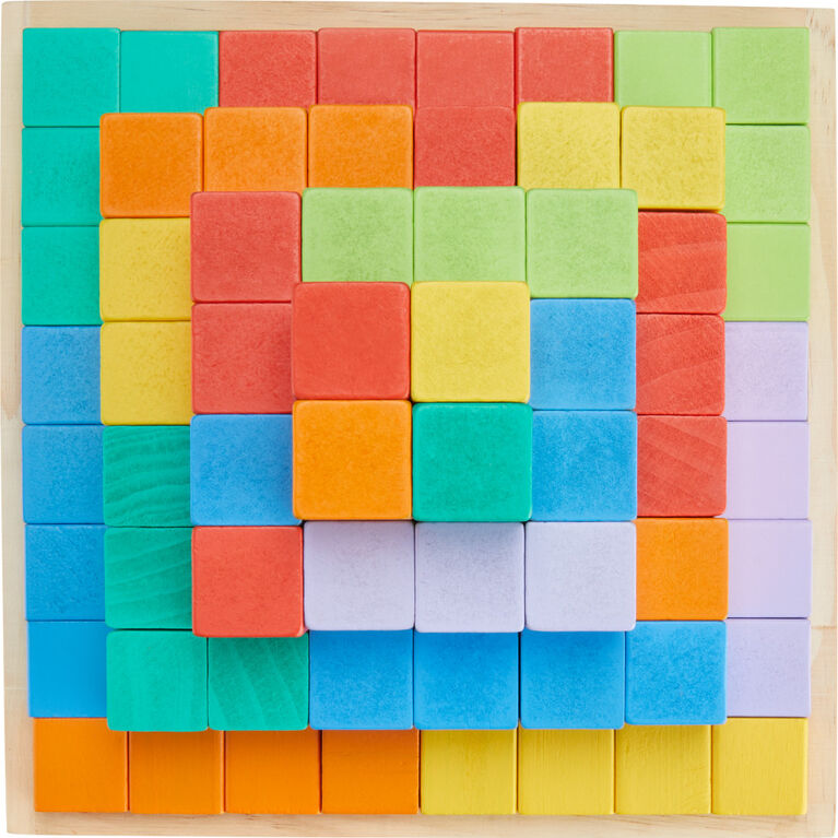 Fisher-Price Wooden Stacking Blocks Building Toy for Toddlers, 65 Wood Pieces