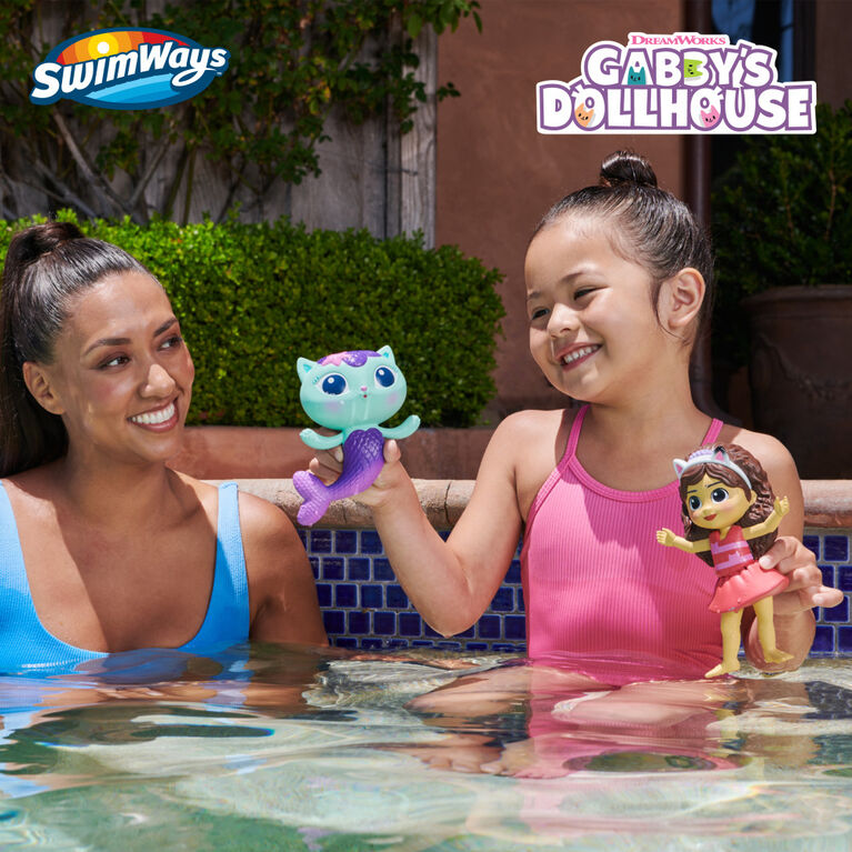 Swimways Gabby's Dollhouse Floatin' Figures, Swimming Pool Accessories & Kids Pool Toys, Gabby & Mercat 2-Pack