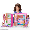 Barbie Maison portative et poupée, 4 pièces, 11 accessoires
