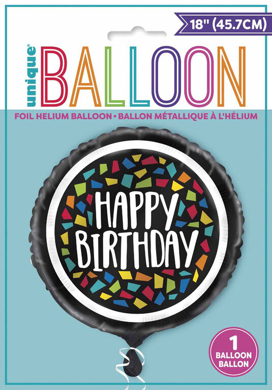 Colorful Mosaic Bday Round Foil 18" - English Edition