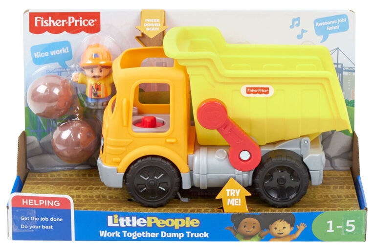 Fisher-Price - Little People - Camion à benne Travail en equipe - Édition anglaise