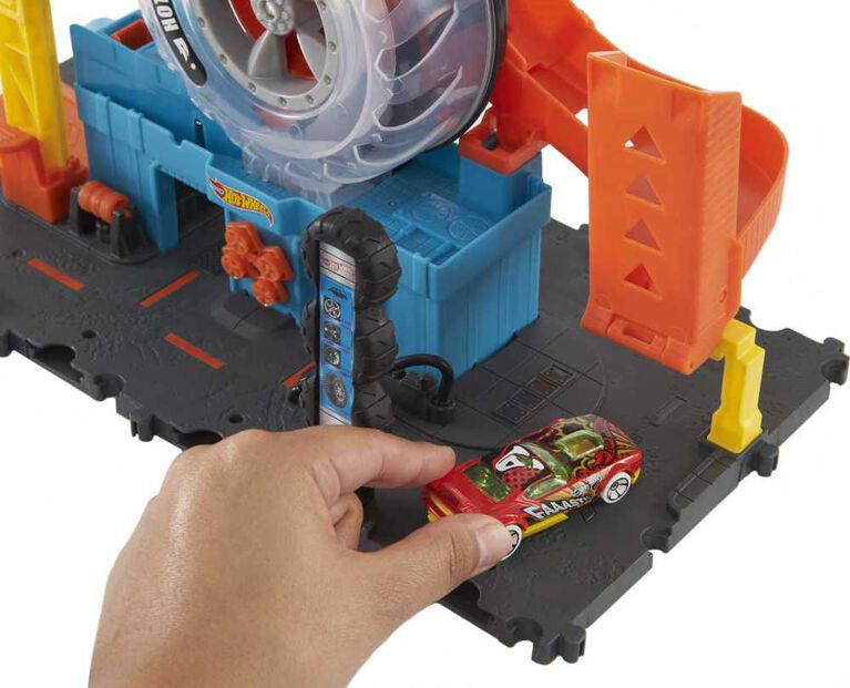 HotWheels -Coffret Circuit Boutique de pneus