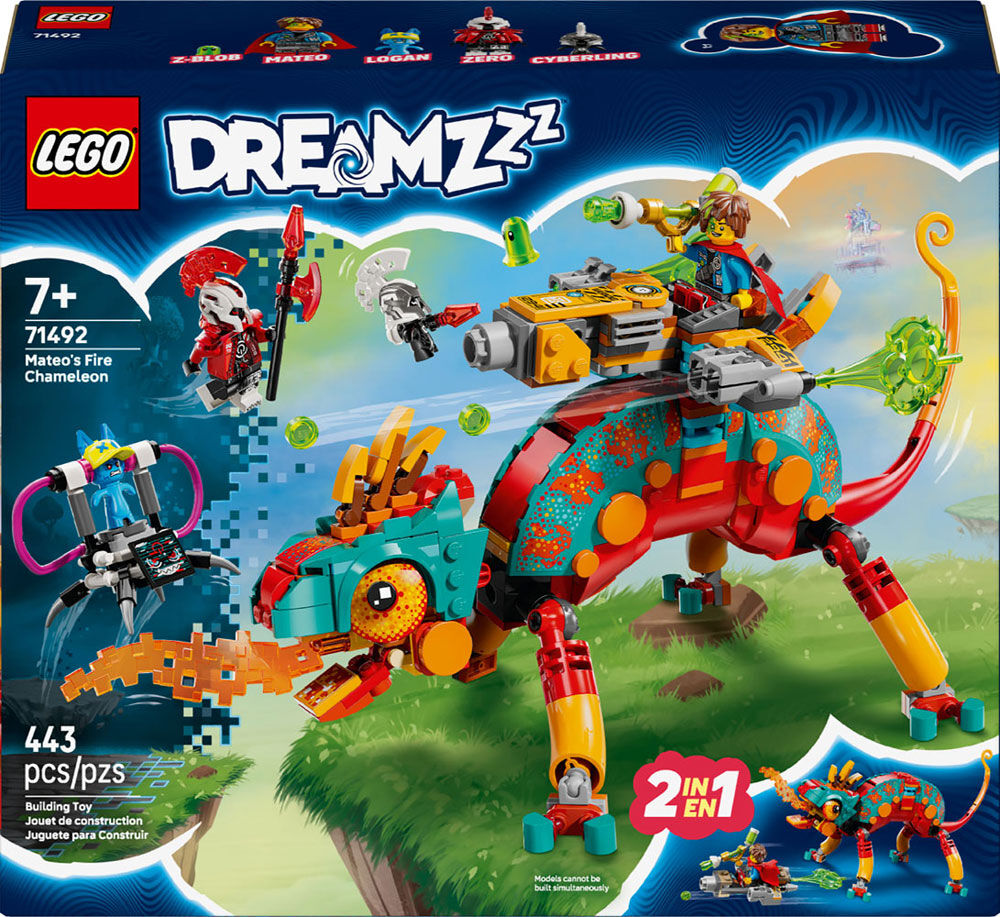 LEGO DREAMZzz Mateo's Fire Chameleon Building Toy for Kids - Gift for Boys & Girls, Ages 7+ - 71492