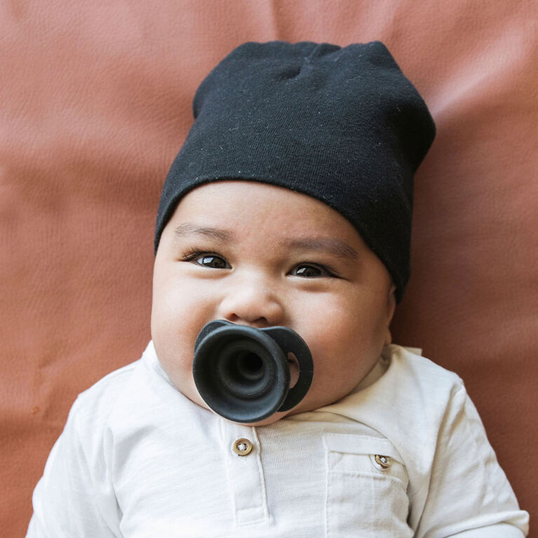 Doddle and Co - The Pop and Go - Silicone Pacifier - 2 Pack - Dove/Coal - 0 to 3 Months