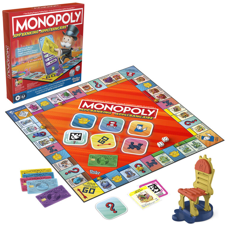 Monopoly Appli bancaire, jeu de plateau avec appli pour appareil intelligent, dès 8 ans