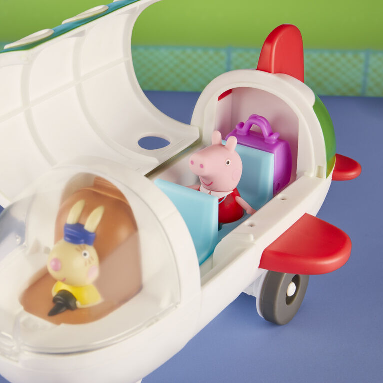 Peppa Pig Peppa's Adventures, En avion Peppa, jouet préscolaire avec roues qui roulent vraiment, 1 figurine et 1 accessoire